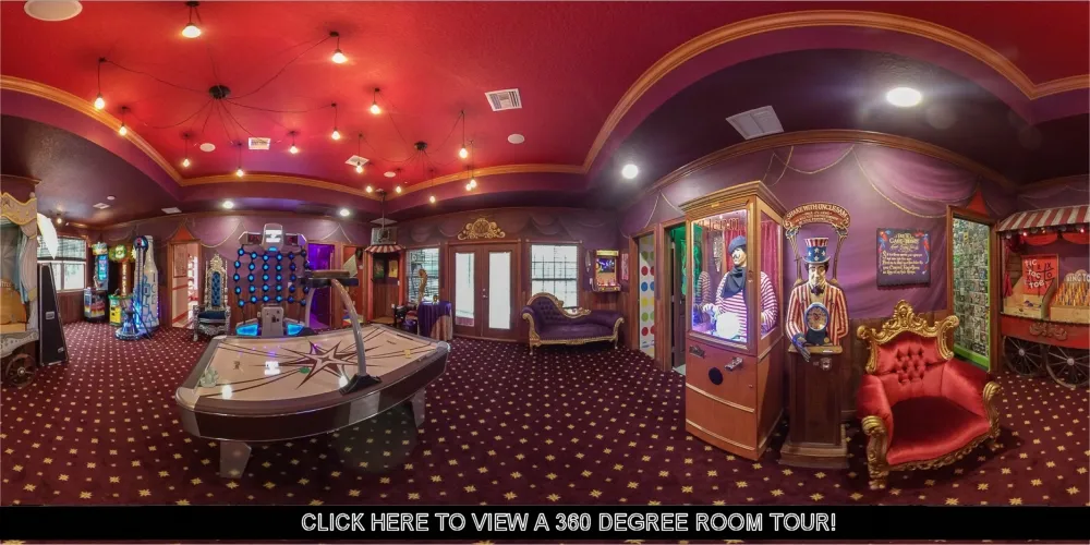 The Carnival Midway Room at Great Escape Parkside luxury vacation retreat rental